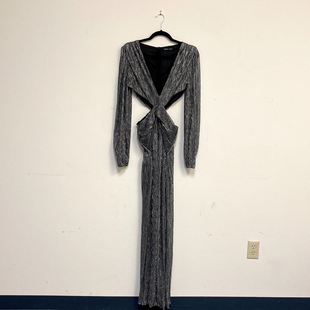 Shein silver sexy cutout evening dress